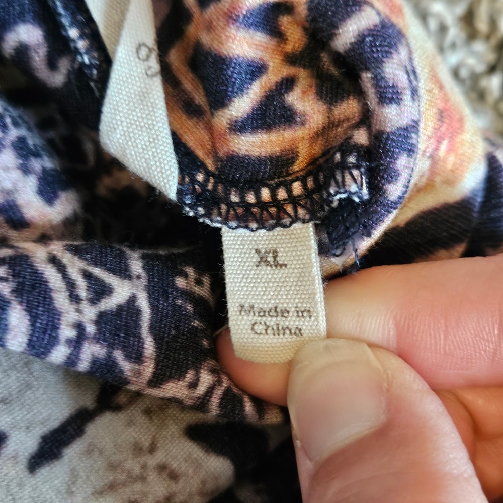 Soft Surroundings Adamaris Dress Womens XL Floral Mandala Midi V-Neck Boho Artsy - Picture 10 of 11